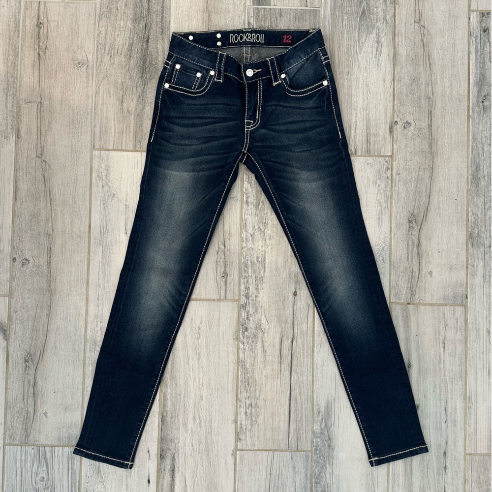 Rock & Roll Cowgirl Blue Denim Straight Leg Jeans